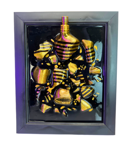 Smashed Perfume Bottle Art Handmade Home Deco JPG